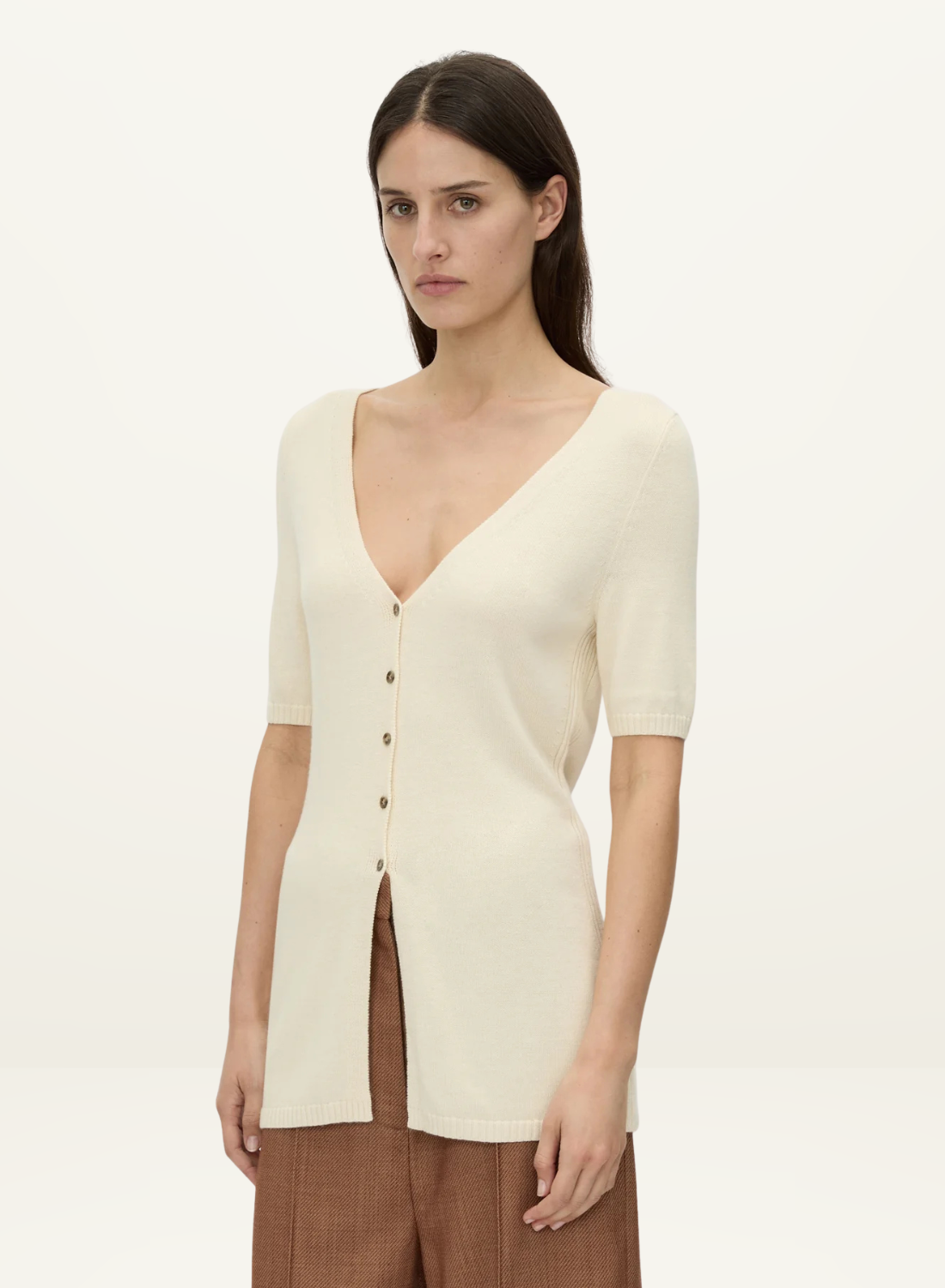 Camilla and Marc Nimbus Buttoned Short Sleeve Top in Cream