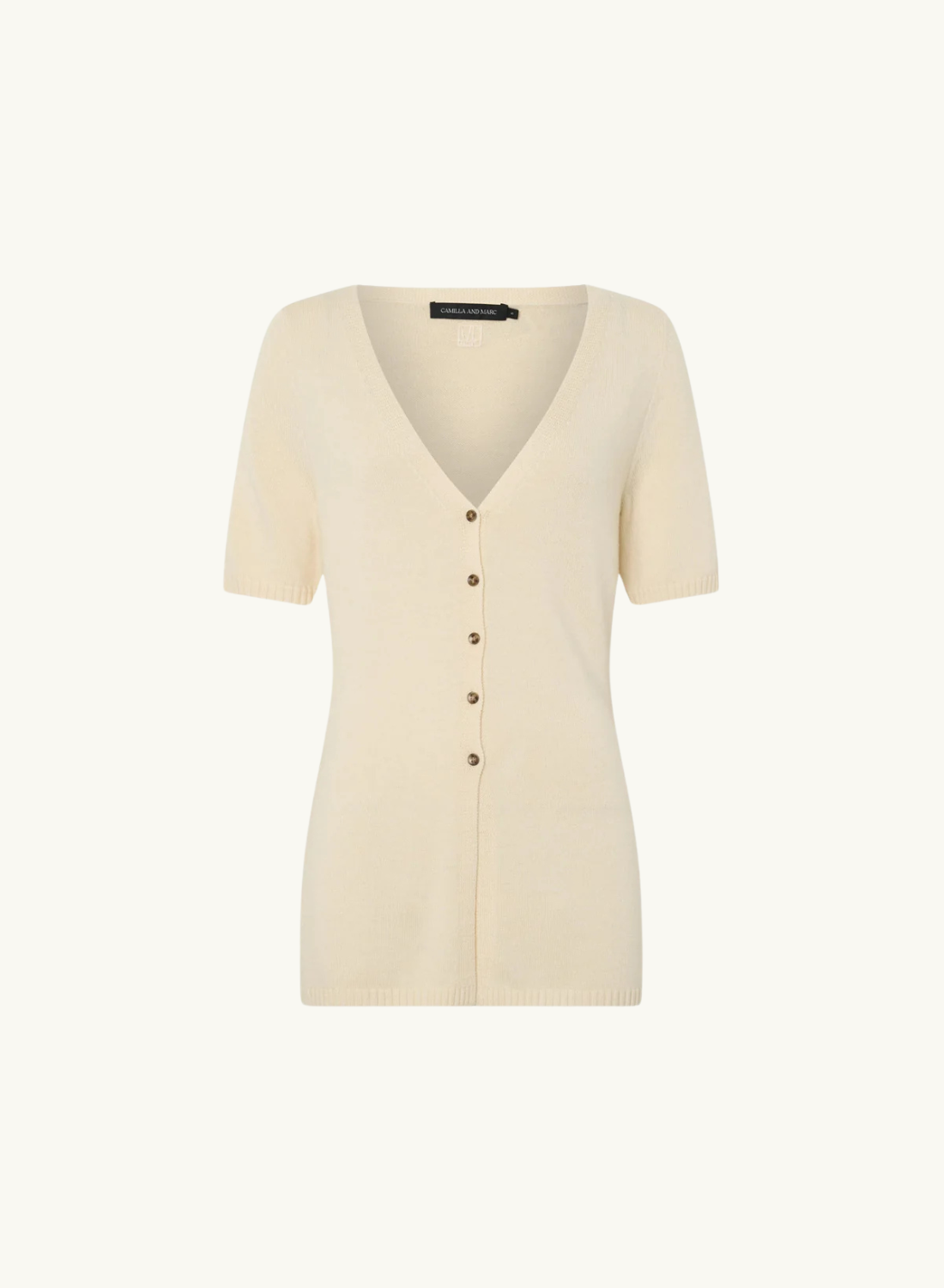 Camilla and Marc Nimbus Buttoned Short Sleeve Top in Cream