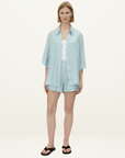 Camilla and Marc Ottilie 2.0 Short Sleeve Shirt in Soft Blue // LAST SIZE 10