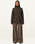 Camilla and Marc Romeo Funnel Neck Sweater in CHOCOLATE