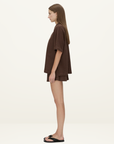 Camilla and Marc Turrell Collared Tee in Chocolate