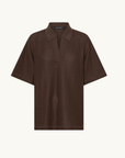 Camilla and Marc Turrell Collared Tee in Chocolate
