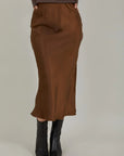 Skyler Mid Length Skirt METALLIC BROWN Coster Copenhagen-Coset Copenhagen-Frolic Girls