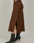 Skyler Mid Length Skirt METALLIC BROWN Coster Copenhagen-Coset Copenhagen-Frolic Girls