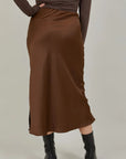 Skyler Mid Length Skirt METALLIC BROWN Coster Copenhagen-Coset Copenhagen-Frolic Girls