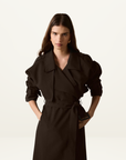 Esmaee Metro Trench Coat in Chocolate
