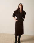 Esmaee Metro Trench Coat in Chocolate