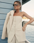 Esmaee Portsea Bandeau Top in Natural