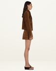 Hansen & Gretel Logan Suede Coat in TAN
