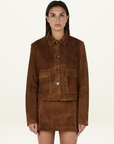 Hansen & Gretel Logan Suede Coat in TAN