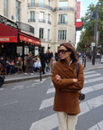 Hansen & Gretel Logan Suede Coat in TAN