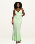 Isabelle Quinn Stella Maxi Slip Dress in Patina Green // COMING SOON