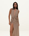 Johansen Nala Gown Dress in Shimmer Camel