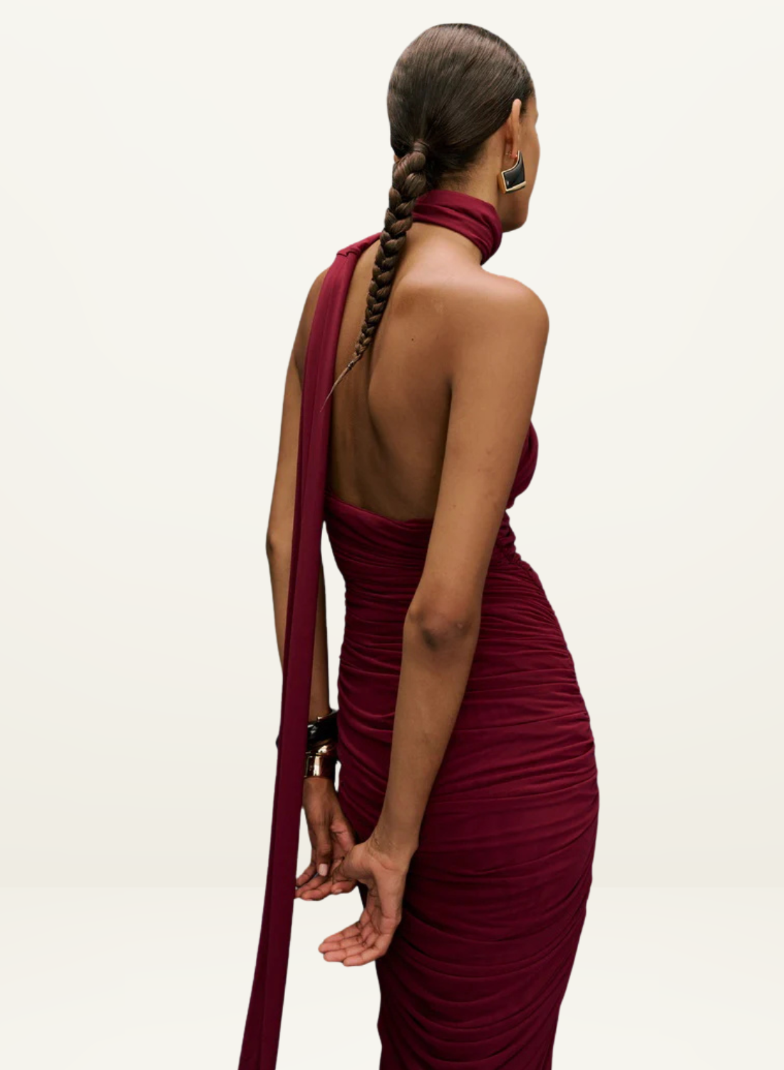 Kianna Alessia Gown Dress in Burgundy Wine