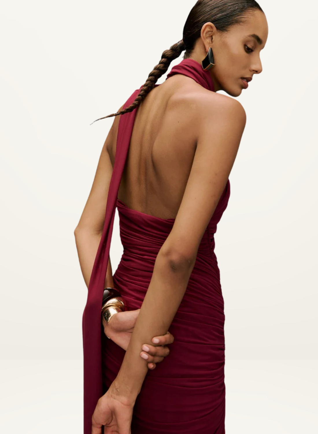 Kianna Alessia Gown Dress in Burgundy Wine