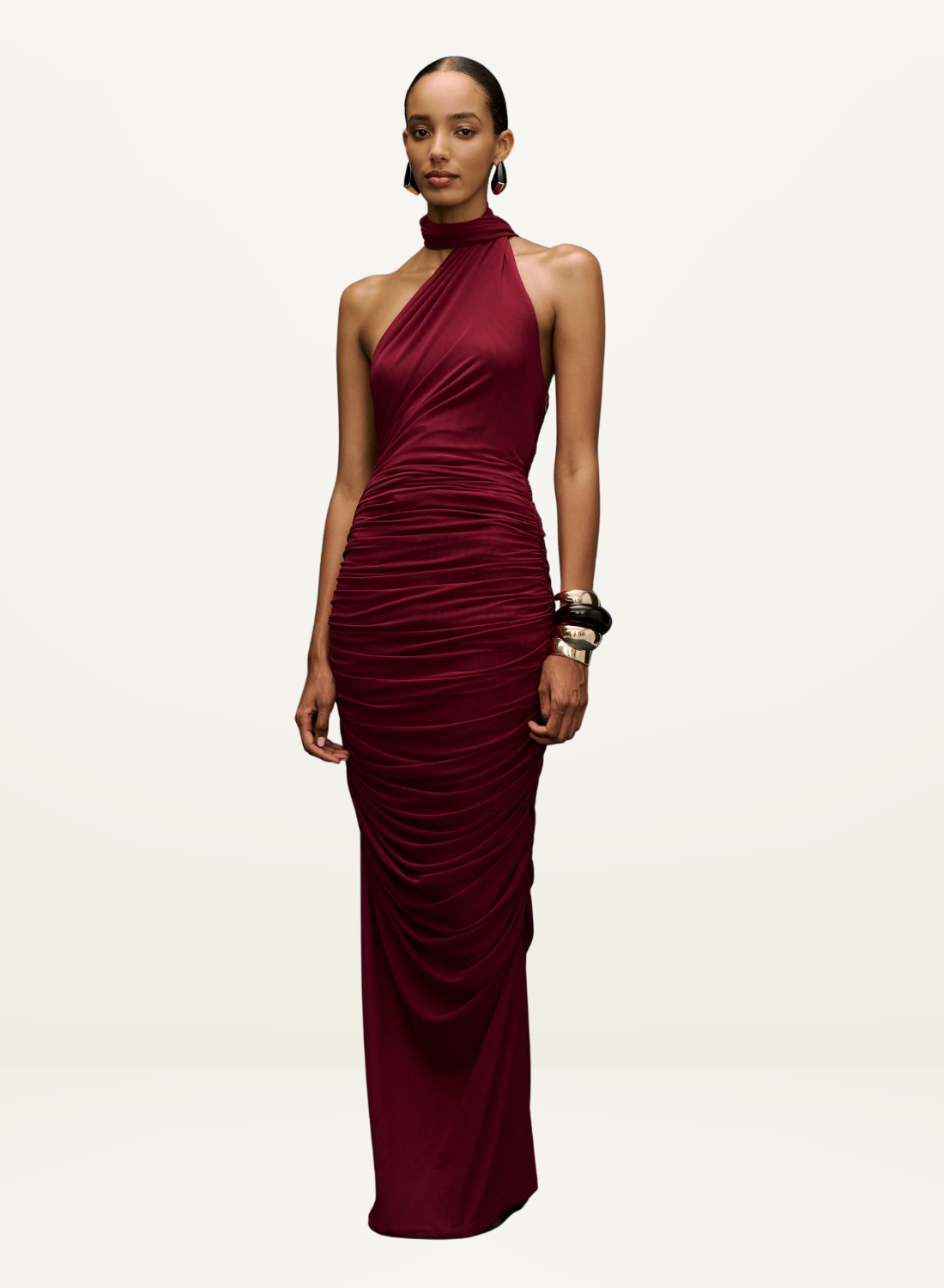 Kianna Alessia Gown Dress in Burgundy Wine