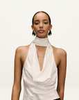 Kianna Indra Cowl Top in IVORY