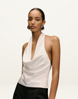 Kianna Indra Cowl Top in IVORY