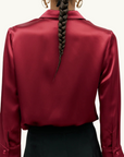 Kianna Silky Shirt in Burgundy// LAST ONE - SIZE 12