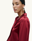 Kianna Silky Shirt in Burgundy// LAST ONE - SIZE 12
