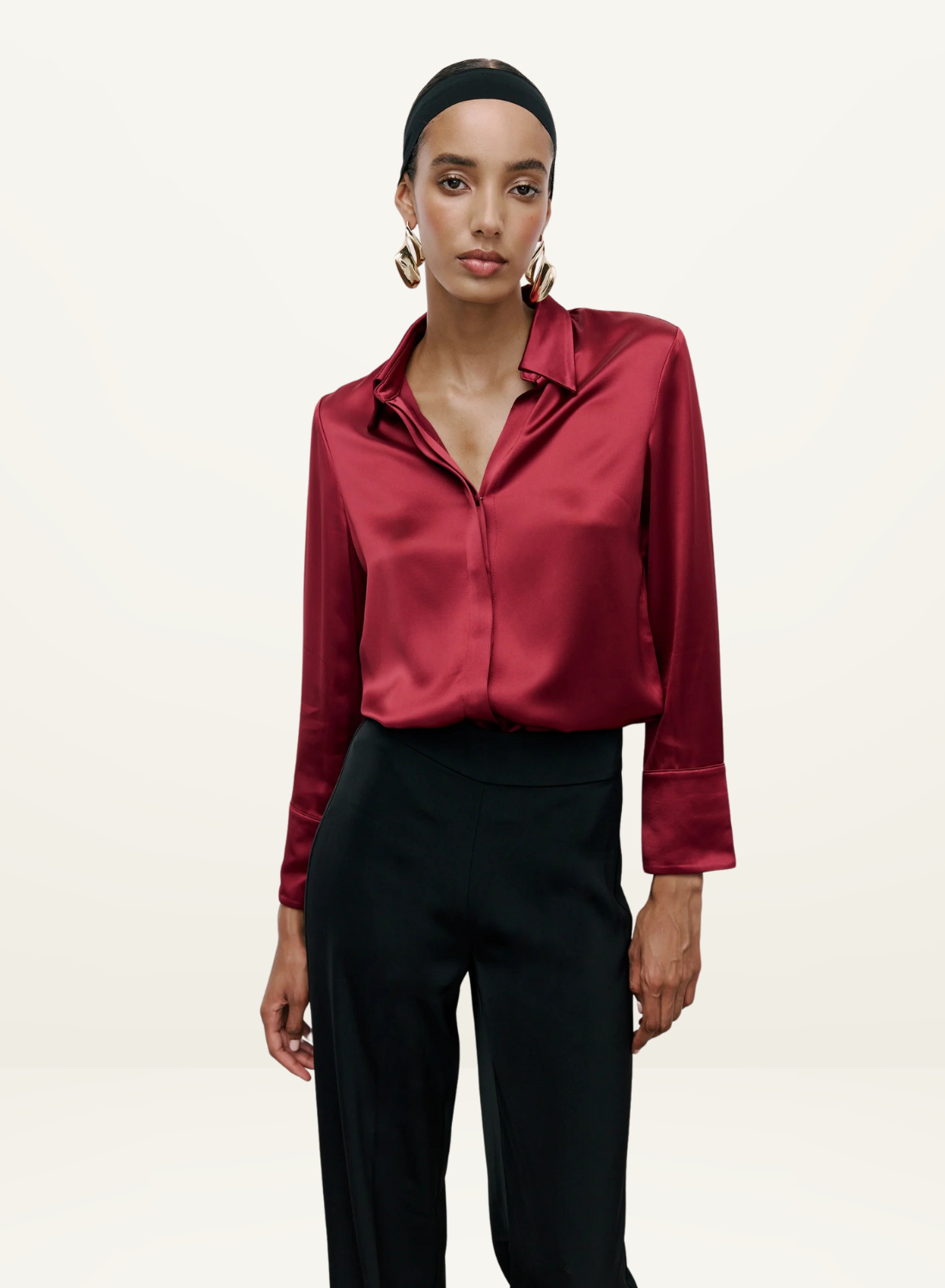 Kianna Silky Shirt in Burgundy// LAST ONE - SIZE 12