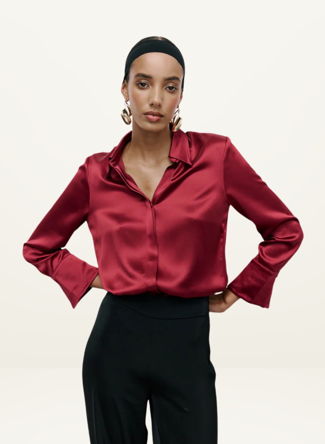 Kianna Silky Shirt in Burgundy// LAST ONE - SIZE 12