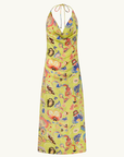 Kinga Csilla Bacio Di Mare Halter Midi Dress in Yellow