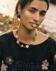 Kinga Csilla Petalo Sadie LS Tee in Washed Black