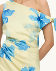 Kivari Sophie Midi Dress in YELLOW BLUE FLORAL