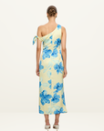 Kivari Sophie Midi Dress in YELLOW BLUE FLORAL