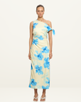 Kivari Sophie Midi Dress in YELLOW BLUE FLORAL