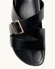 La Tribe Buckle Strap Sandal in Black