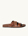 La Tribe Buckle Strap Sandal in Cognac