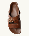 La Tribe Buckle Strap Sandal in Cognac