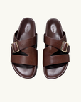 La Tribe Buckle Strap Sandal in Cognac