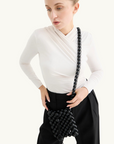 La Tribe Gia Beaded Crossbody Bag in Black