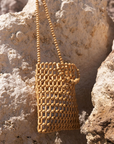 La Tribe Gia Beaded Tote Bag in Natural