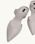 La Tribe Pointed Mule in Eggshell