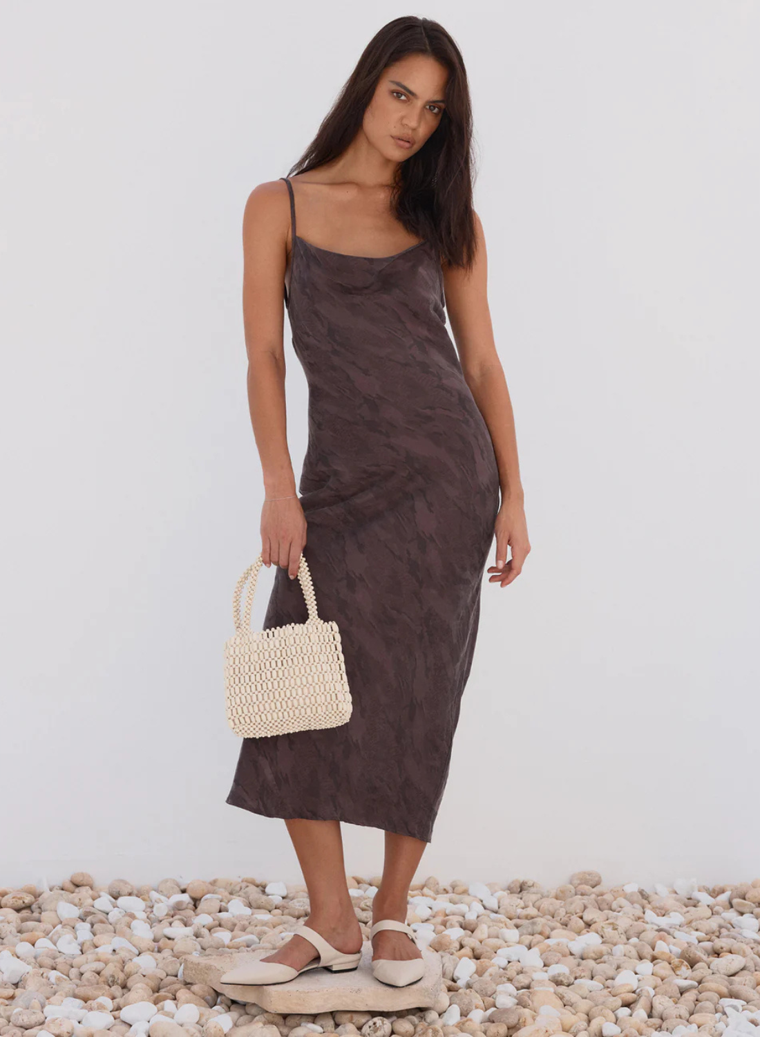 La Tribe Pointed Mule in Eggshell