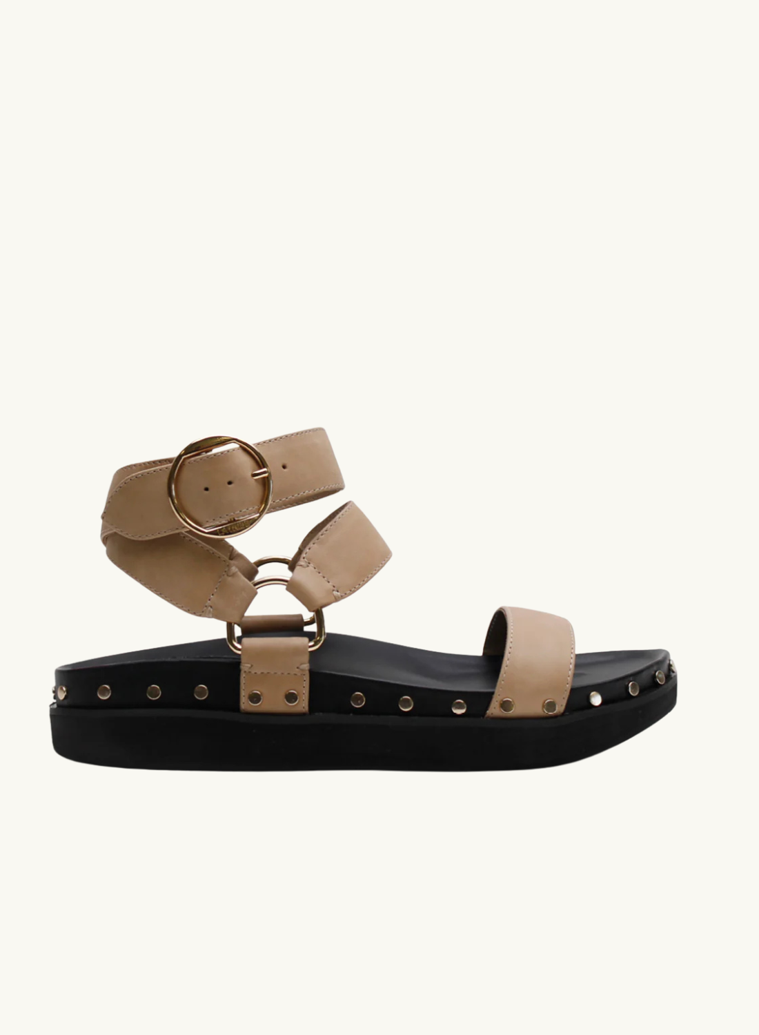 La Tribe Studded Sandal in Beige