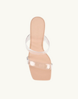 Lana Wilkinson Selina Sandal in BEIGE LEATHER & VINTLITE