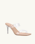 Lana Wilkinson Selina Sandal in BEIGE LEATHER & VINTLITE