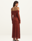 MON RENN Flora Lace Dress in WINE