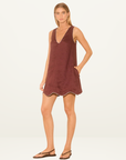 Mon Ren Aleria Mini Dress in Plum Contrast
