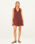 Mon Ren Aleria Mini Dress in Plum Contrast