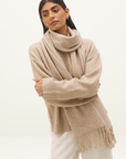 Mon Renn Scarf Knit Jumper in Natural