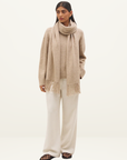 Mon Renn Scarf Knit Jumper in Natural