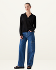Morrison Aston Knit Polo Jumper in BLACK