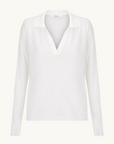 Morrison Aston Knit Polo Jumper in WHITE