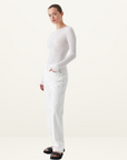 Morrison Aston Knit Pullover in WHITE